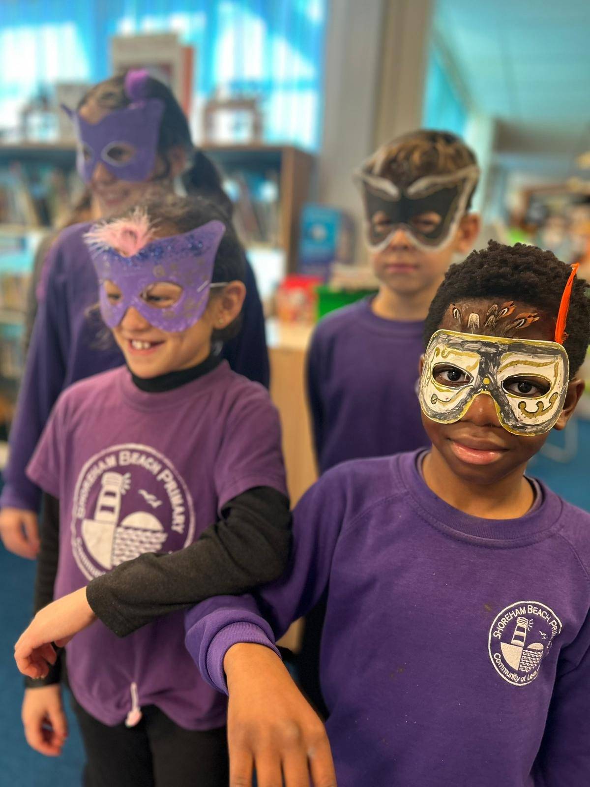 Children in costume for a class production